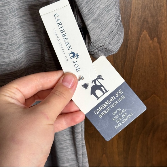 NWT Men’s Caribbean Joe Island Supply Co Breeze Tech T-Shirt Size M Heather grey - Picture 4 of 6